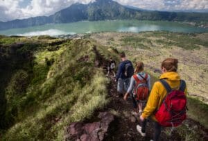Hiking Up Mount Batur