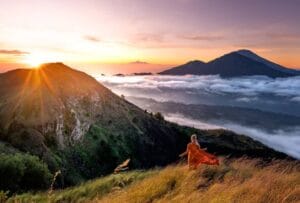 Sunrise Views Hiking Up Mount Batur